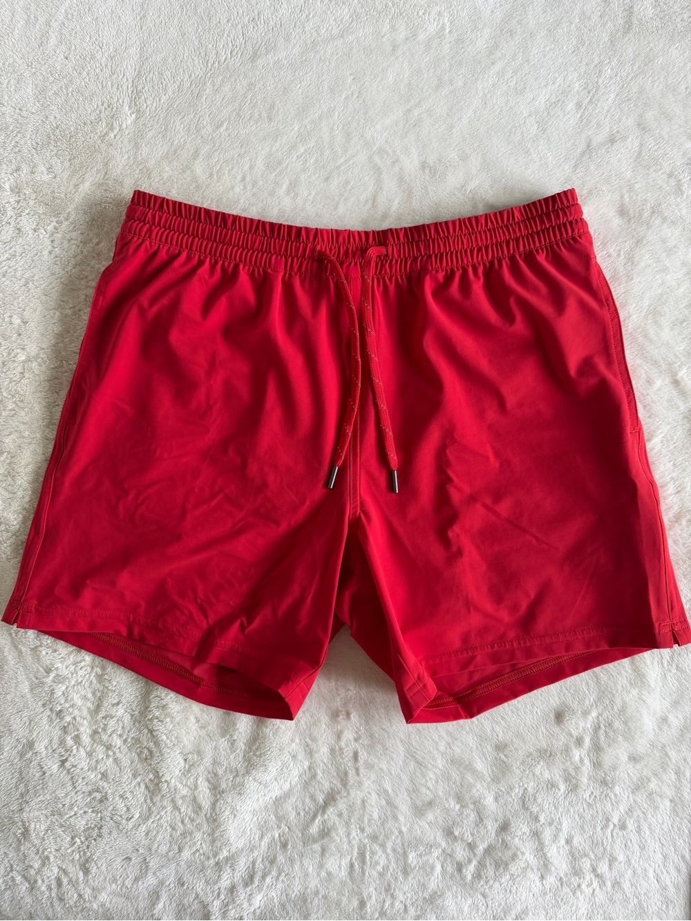 Quince Men's Red Swim Trunks with Drawstring Waist